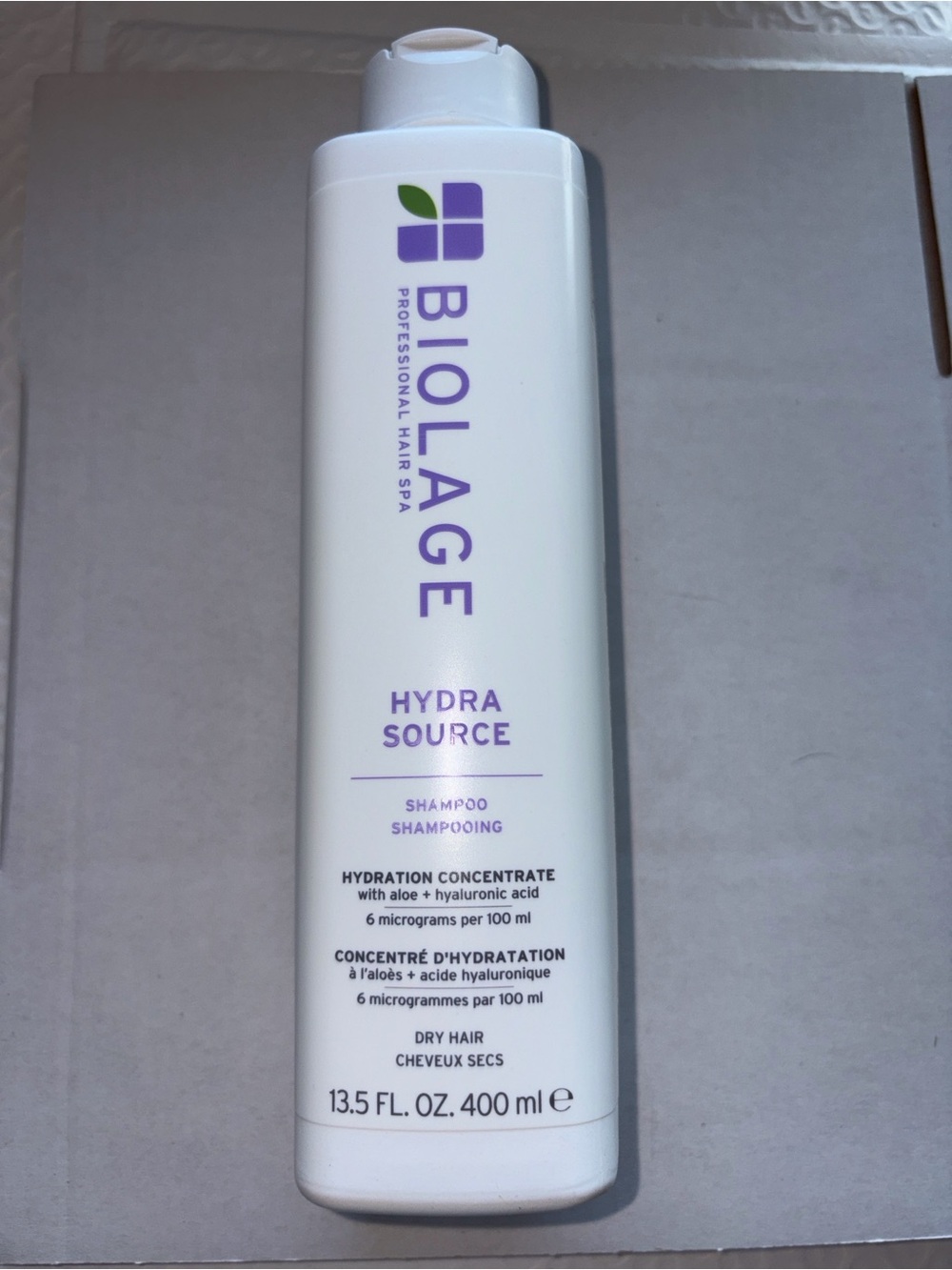 Biolage HydraSource Shampoo for Dry Hair — White with Purple Accents